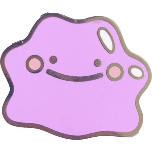 Kawaii Soft Dittos Slime Hard Enamel Pins Cute Cartoon Elf Lapel Pin Video Game Fan Collect Metal Badge Fashion Accessories Gift