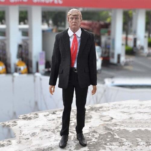 1/6 Trump Clothes Model Red Tie Set Fit 12'' Male Narrow Shoulders Soldier Action Figure Body