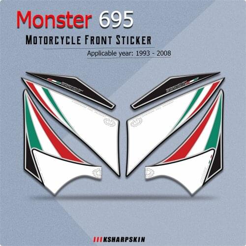 Motorcycle Front Fairing Sticker Protector Number Board Moto Engine Vehicle Sticker for Ducati Monster 695 1993-2008 S2 S4