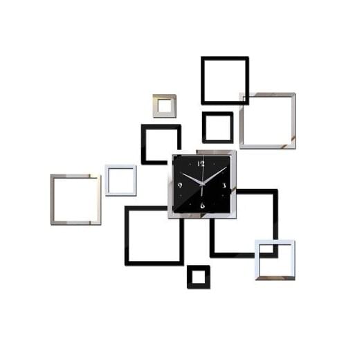 New Real Quartz Living Room Modern Wall Clock Clocks Horloge Watch DIY 3d Acrylic Mirror Stickers Home Decoration