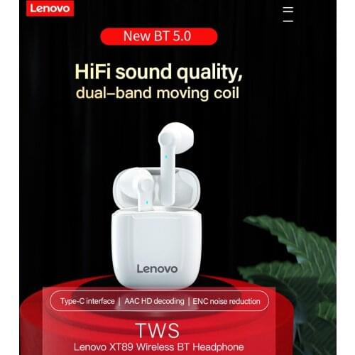 Lenovo XT89 Headphone True Wireless BT Earbuds Semi-in-ear Sports Earbuds with 10mm Speaker Unit Long Endurance Time earbuds