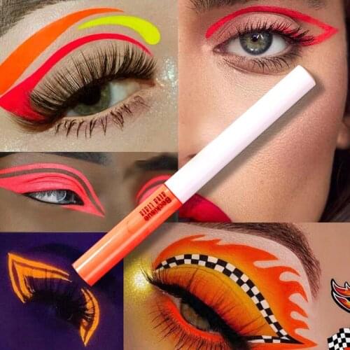 12 Colors Neon Liquid Eyeliner Pencil Waterproof Colorful Blue Green Yellow White Eye Liner Pen Women Makeup Eyes Cosmetics