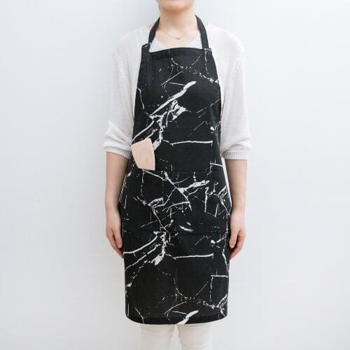 New Home kitchen Restaurant work Cotton Linen Black Apron Antifouling Chef Cooking Kitchen Apron For Woman Men Cafe Shop