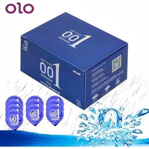 OLO 10 Pieces/Box 0.01 Ultra Thin Hyaluronic Acids Condoms Ice Heat Touch Natural Latex Sex Products Sex Toys for Men