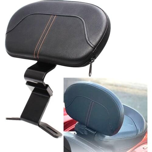 Motorcycle Plug-In Driver Rider Backrest Pad Red Stitch Fit For Harley Touring Models Road King FLHR 2009-2020