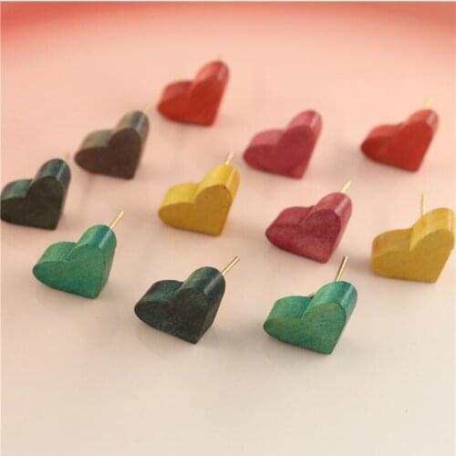 New Simple Wooden Earrings for Women Jewelry Fashion Heart Natural Wood Piercing Earring Jewelry 2021
