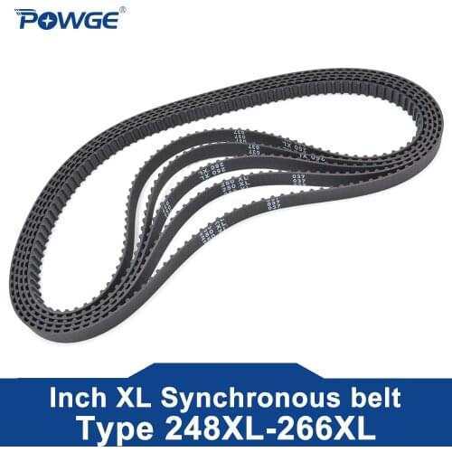 POWGE Inch Trapezoid XL Timing belt 240/244/248 Width 025 6.35mm 037 9.4mm Teeth 120 122 124 Synchronous Belts 240XL 244XL 248XL