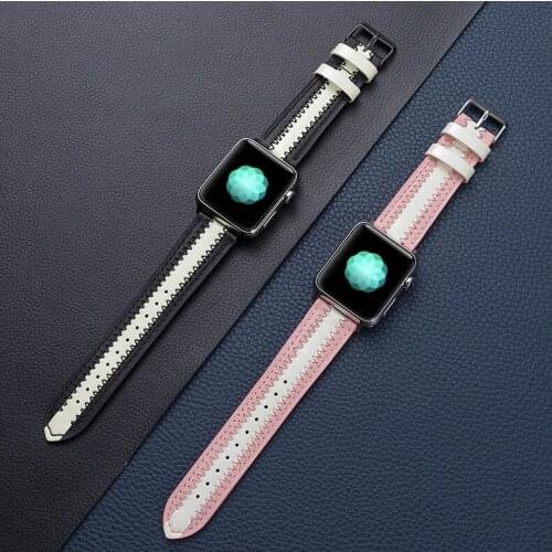 Luminous Leather Strap for Apple watch 6 5 4 SE 44mm 40mm Comfortable Replacement strap for iwatch series 3 2 1 42mm 38mm band