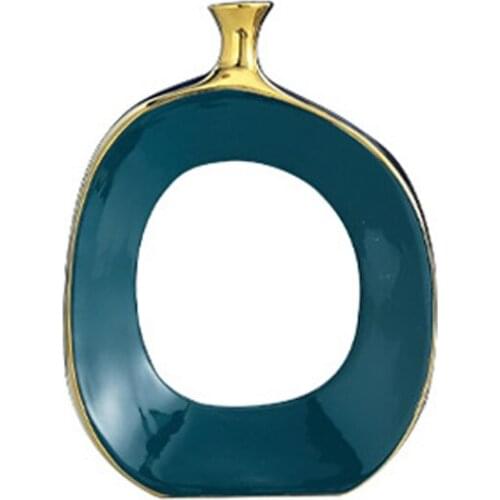 Creativity Ceramics Golden Cutout Vase Handicrafts Flower Vase Flower Arrangement Hydroponics Modern Home Desktop Decoration