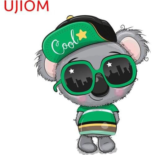 UJIOM Cartoon Koala with Sun Glasses Childrens Bedroom Decoration Decal Bathroom Decoration Living Room Decoration Wall Sticker