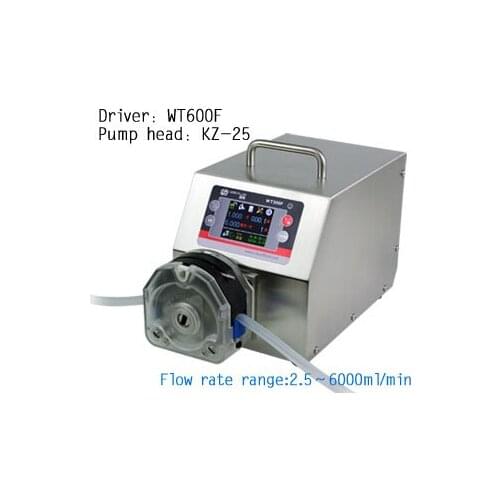 WT600F KZ25 Head Big High Flow Industrial Lab Intelligent Dispensing Peristaltic Dosing liquid Pumps 0.25~6000 ml/min