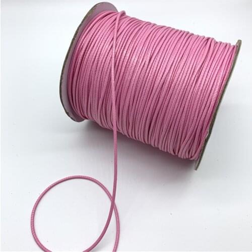 0.5mm 0.8mm 1mm 1.5mm 2mm Pink Waxed Cotton Cord Waxed Thread Cord String Strap Necklace Rope For Jewelry Making