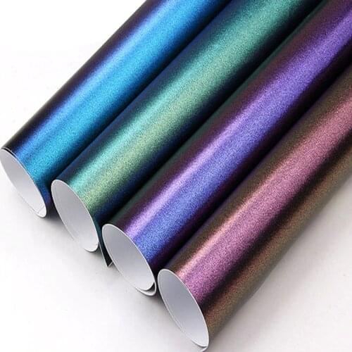 10/20/30/40/50x152 Matt Blue Purple Chameleon Pearl Glitter Vinyl Sticker Automobiles Car Wrap Film Decal Car Decoration Styling