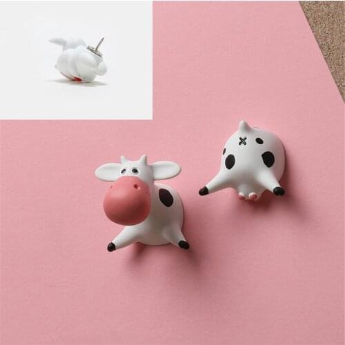 2PCS Thumbtacks Decorative Cute Animals Thumb Tack Pin New Years Mascot Push Pin Cork Board Binding DIY School Office Pushpin