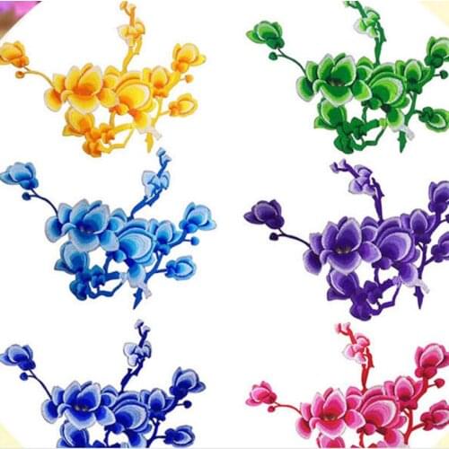 20 pieces 42CM*30CM magnolia clothes patch Stage performance accessories Embroidered ironing applique adhesive Patch sticker