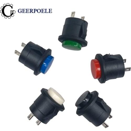 5 pcs/lot R13-507K 16mm Buckle Lockless Reset 250V 3A Push Button Switch Round Switch Bouton Poussoir Metal Interrupteur