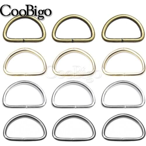 10pcs 1"(25mm) Metal Silver D-Ring Dee Rings Buckle For Backpack Bag Pets Collar Webbing Strap Leather DIY Craft Sewing Parts