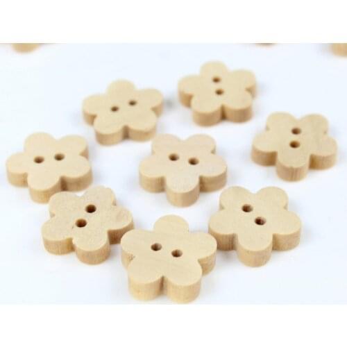 500 Cute little wood Wooden buttons 14mm wooden floral beads Flower Buttons Childrens Kids Fun Scrapbooking- Jewelry Making D25