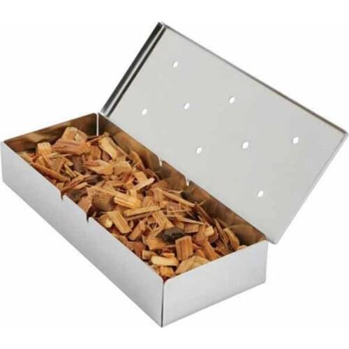 8.86'' 22.5cm Stainless steel Grill Smoking Box BBQ Wood Chips Smoker Barbecue Accessories Apple Wood Cooking Chunks BBQ Tools