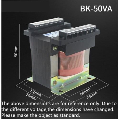 BK-50VA Control Transformer Isolation Dry 220V380V Variable 36V24V12V6.3V DJ Equipment Accessories