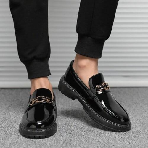 Black Slip-On Casual Men Loafers Flats Dress shoes Male Loafers Casual Wedding and Mens party Leather Oxford Brogue size 38-48