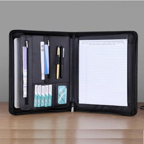 A4 PU leather business office manager bag file folder organizer holder conference negotiation agreement folders external bag