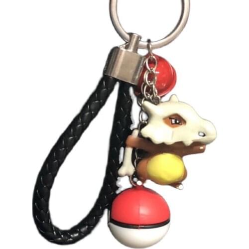 Pokemon Action Figure Cubone Poke Ball with Smal Bell Cute Keychains