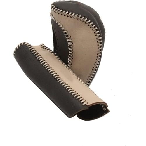 Leather Car Gear Head Shift Collars Cover Handbrake Grips for Toyota Land Cruiser 200 LC200 Fj200 2016-2020 Auto Accessories 2PC