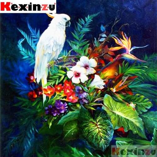 New Full Square/Round 5D DIY Diamond Painting"Flowers parrot"3d Embroidery Kit Cross Stitch Rhinestone Mosaic Home Decor Gift Y3