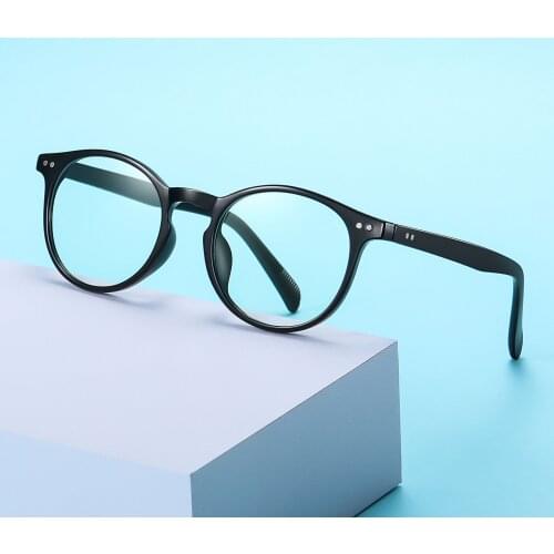 Retro Computer Glasses Blue Light Blocking Eyeglasses non-Prescription Spectacles Round TR90 Eyewear Frames Double Metal Studs