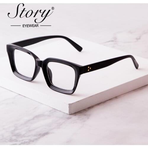 STORY Fashion Retro Square Optical Glasses Women Men 2020 Brand Designer Vintage Leopard Clear Lens Eye Wear Frame PS4311