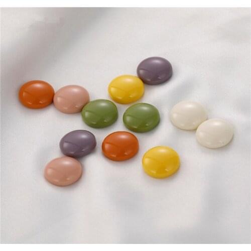 Wholesale 100pcs/lot 14mm color print geometry rounds shape resin flatback beads diy jewelry earring accessory