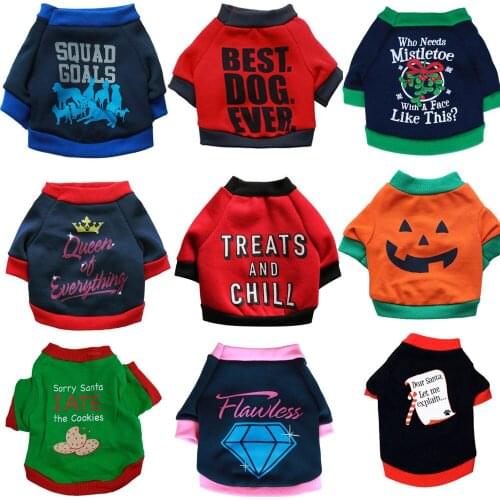 Autumn Winter Pet Costume Dog Hoodie Print Warm Soft Dog Coat Jacket Dog Clothes for Small Medium Dogs Ropa Para Perro Mascotas