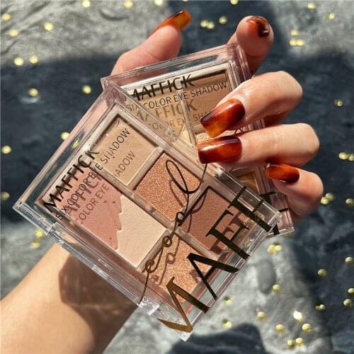 6 Color Matte Shimmer Eye Shadow Palette Glitter Metallic Pigmented Smoky Eye Shadow Pallete Cosmetic Maquillage Makeup Palette