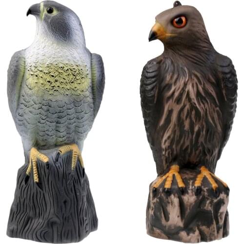 Outdoor PE Fake Realistic Eagle Hunting Decoy Pest Control Bird Pigeon Scarer Scarecrow for Hunting Shooting Ornament Home Decor