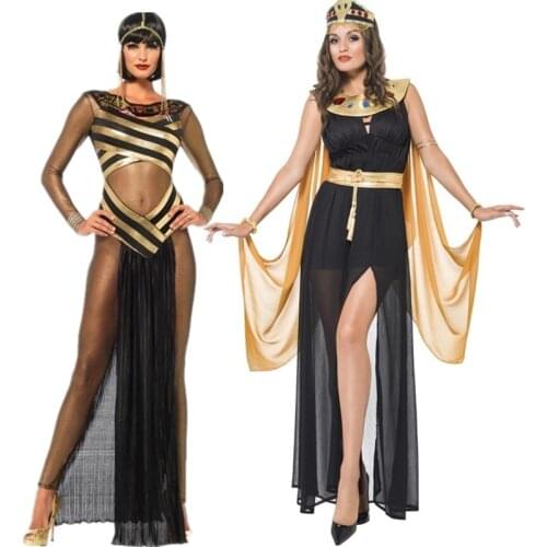 Halloween Masquerade Party Egyptian Queen Cleopatra Costume Sexy Adult Greece Goddess Cosplay Dress