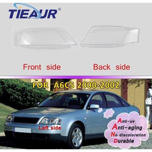 4Doors Headlight Transparent Glass Lens Cover for A6 C5 Headlamp Clear Shell 98-02 Replacement DIY