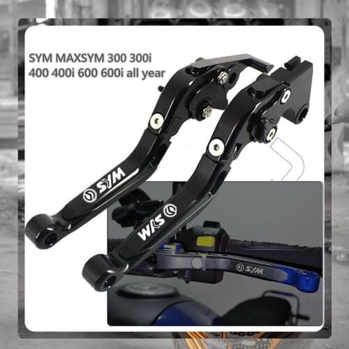 For SYM MAXSYM 300 300i 400 400i ALL YEAR Motorcycle CNC Adjustable Folding Extendable Brake Clutch Lever With logo