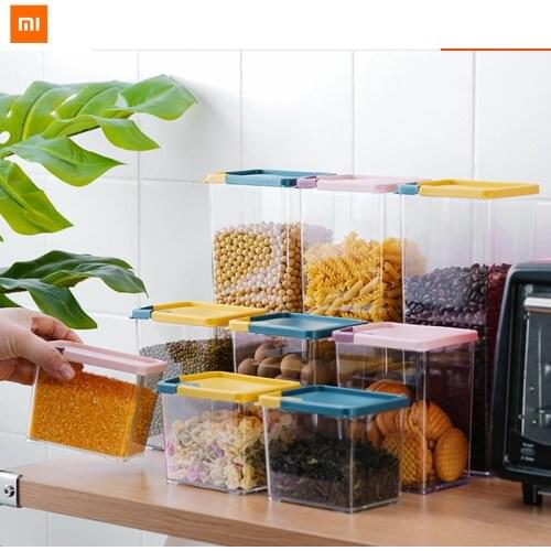 New xiaomi 400/600/1400ML grains sealed storage tank moisture-proof fresh-keeping kitchen food dry goods nuts tea sealed cans