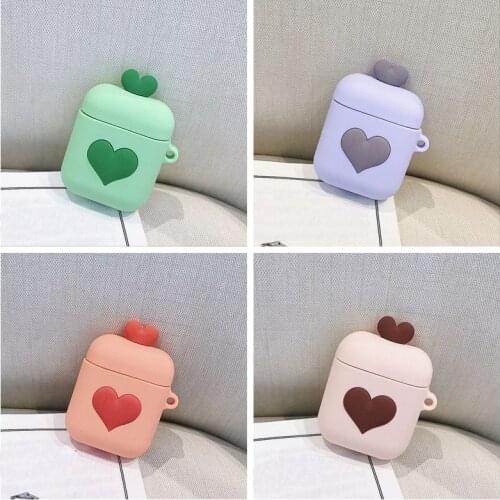 Cartoon Cute Love Heart Silicon Case for Apple Airpods Case Protective Cover Bluetooth Wireless Earphone Case Charging Box case