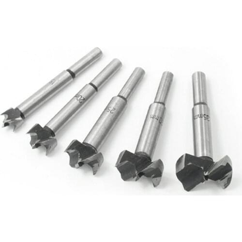 5Pcs Forstner Carbon Steel Boring Drill Bits Woodworking Self Centering Hole Saw Tungsten Carbide Wood Cutter Tool Set 15-35mm
