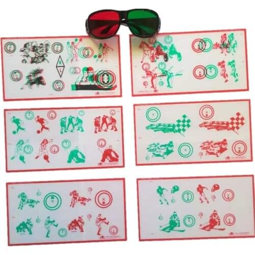 Fixed Red/Green Tranaglyph Vision Therapy Convergence Insufficiency Eye Training Device Stereo Training Cards Visual Correction