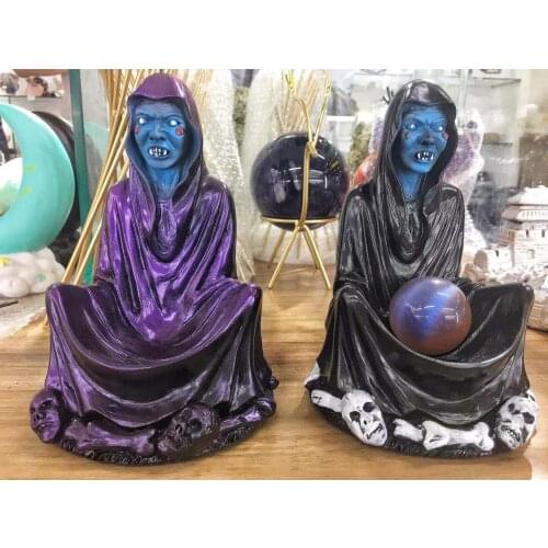 High quality Crystal Ball Base The Wizard Sculpture Synthetic Resin Crafts Home Decor Decoration Sample Room
