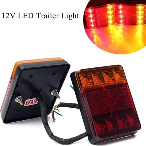 12V Truck LED Rear Tail Light Waterproof Durable Warning Lights Rear Lamp for Car Trailer Caravans Van Lorry Campers ATV Boats