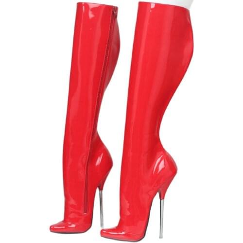 2020 Autumn New 7" Super High Heel Pointed toe Side Zip Sexy Ballet Style Knee-High Boots Big Size 36-46