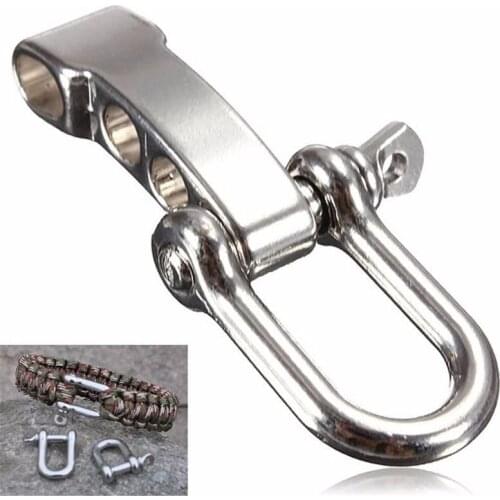 1PCAdjustable U Shape Survival Rope Bracelet Buckle Anchor Shackle Hiking Camping Bracelet Rope Fittings Outdoor Accessories