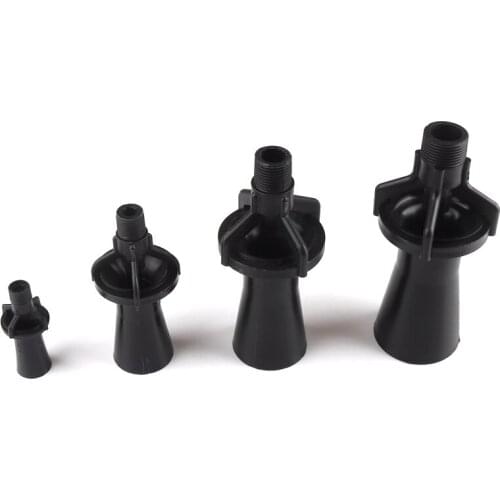 1pc Horn Shape Venturi Spray Nozzle 1/4" 3/8" 1/2" 3/4" Mixed Flow Stir Beat Up Electrophoretic Pool Plastic Sprinkler