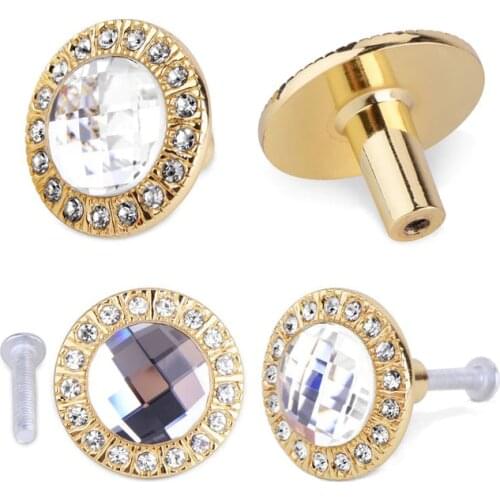 10pcs 30mm Diamond Shape Crystal Glass Alloy Door Drawer Cabinet Wardrobe Pull Handle Knobs Drop Worldwide Store With Screw