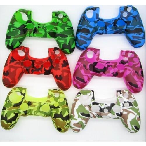100pcs New style Camouflage Special Design Army Soft Silicone Gel Skin Protective Rubber Cover Case for PS4 Wireless Controller