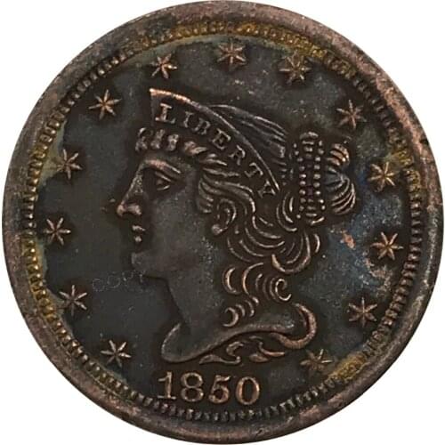 1850 United States of America Dollar Half Cent Collectibles Red Copper Copy Coin
